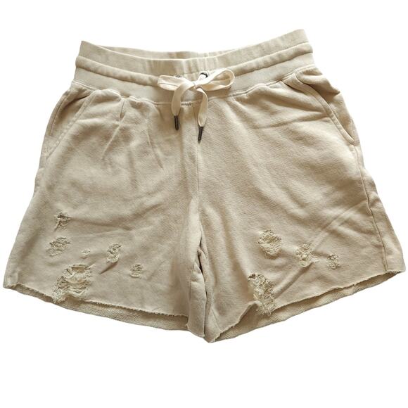 n:PHILANTHROPY Coco destroyed distressed sweat shorts in vintage bone Size S NEW - Picture 1 of 9